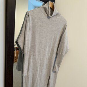 Aritzia Wilfred Sz S Cyprie Merino Wool Light Grey Sweater High Collar Dress